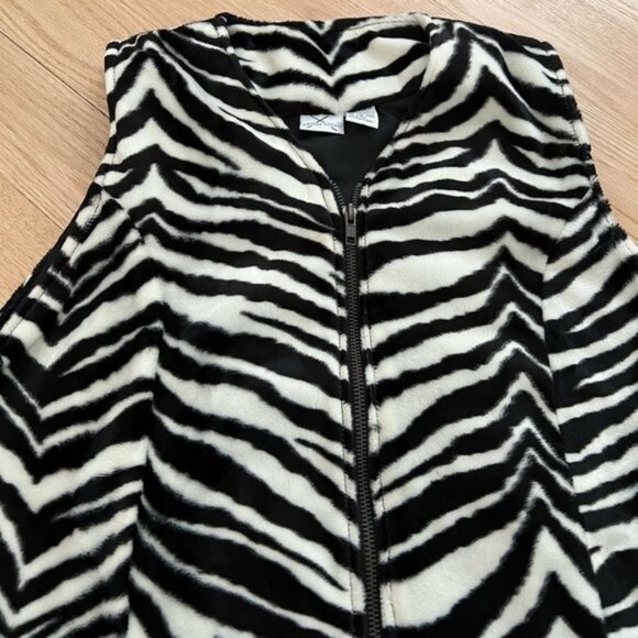 Y2K Vintage Xhileration Women’s Zebra Vest Zipper Medium - Picture 3 of 7